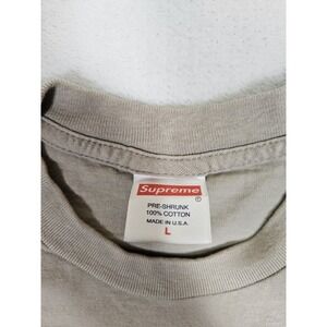 Supreme Sticker Tee Tan Men Size Large SS T Shirt Authentic Box Logo Designer